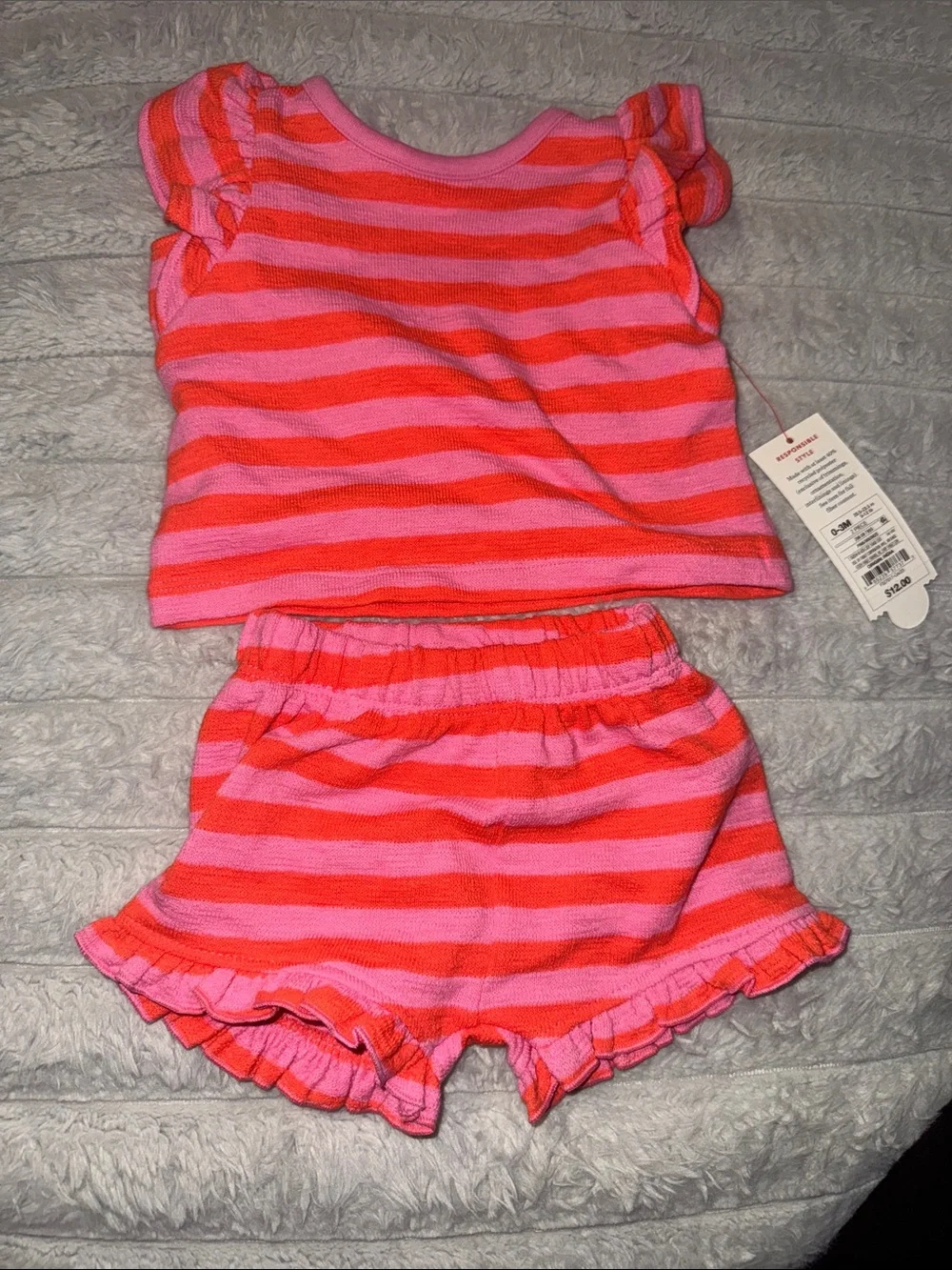 Target Pink and Coral Striped Kids Matching Set